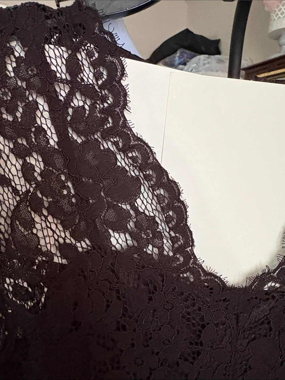 Miusol Black Lace Bodice Midi Dress with Ruffle Detail